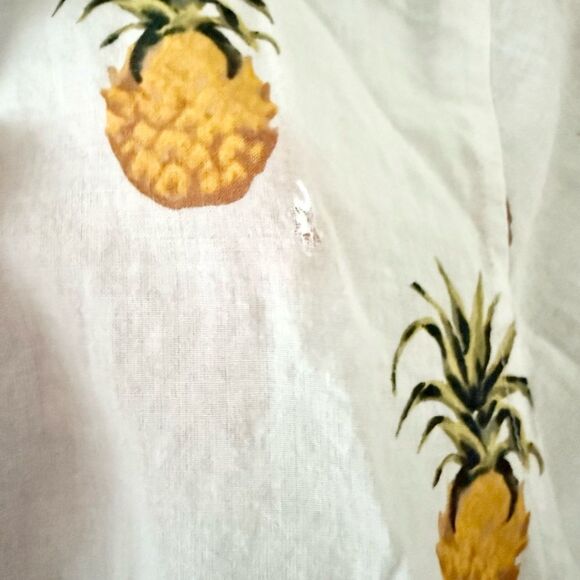 Tory Burch Mira Cotton Beach Shirt in Pineapple Print - Size XS - Picture 9 of 11